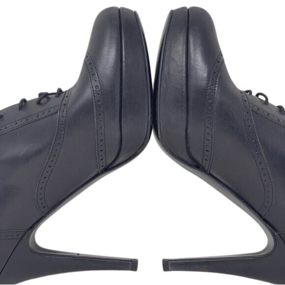 J. Crew Pierce high-heel oxfords, size women’s US 7.5, black leather - Picture 12 of 16